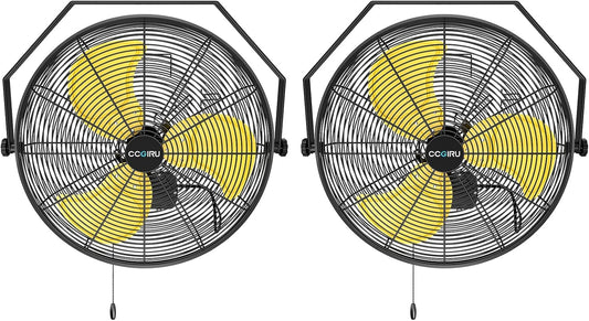 5400 CFM 20" Outdoor Wall Mount Fans with 2 Pack, High Velocity 3-Speed Waterproof Professional Outdoor Fan, Heavy Duty Industrial Wall Fan for Patio, Commercial, Gazebo, and Garage, UL Listed