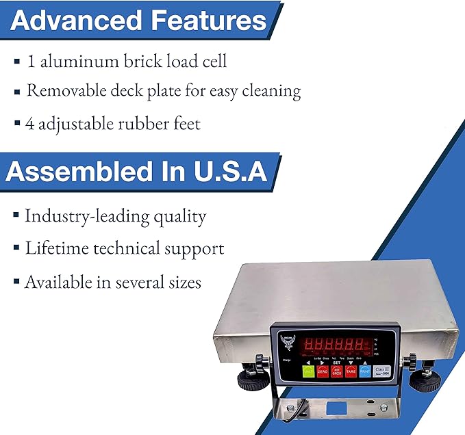 PEC Stainless Steel Bench Scale, Food/Pizza Scale for Kitchen and Restaurant, Capacity/Accuracy 130x0.002lb (with USB)
