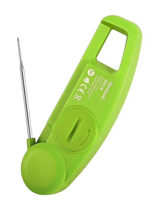 Lavatools Javelin® Ultra-Fast 3-Second Digital Instant Read Meat Thermometer for Grill and Cooking, 2.75" Probe, Compact Foldable Design, Large Display, IP65 Water Resistant, NSF Certified – Wasabi