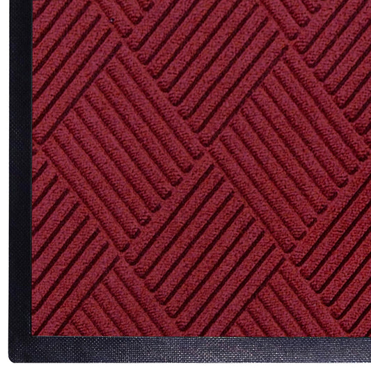 WaterHog Diamond | Commercial-Grade Entrance Mat with Rubber Border – Indoor/Outdoor, Quick Drying, Stain Resistant Door Mat (Red/Black, 3' x 5')