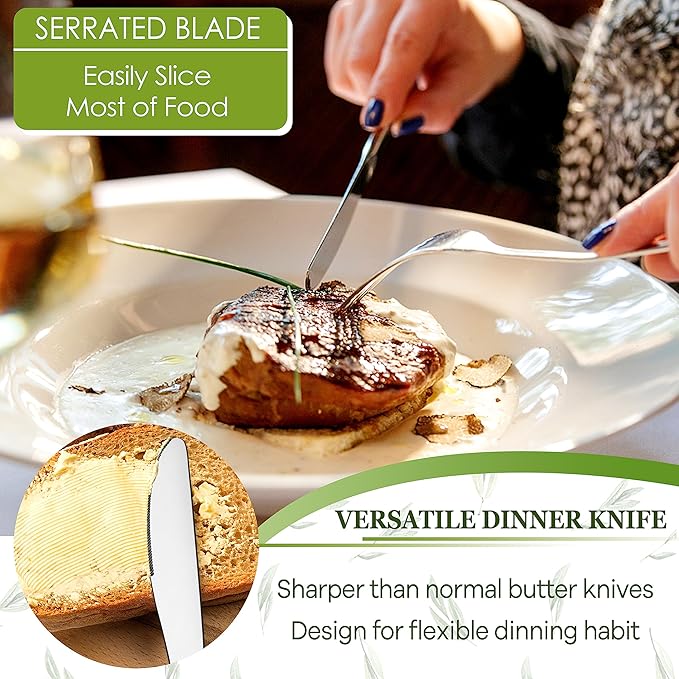 HaWare 60-Piece Silverware Set Service for 12, Stainless Steel Flatware Cutlery, Food-Grade Tableware Eating Utensil Set for Home Kitchen, Include Fork Knife Spoon, Mirror Polished, Dishwasher Safe