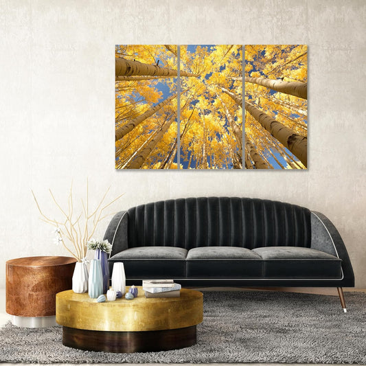 Nature Wall Art Prints - Ocean Forest Mountain Lake Canvas Landscapes - Small to Extra Large Living Room Bedroom Kitchen Bathroom Décor (Reaching for the Sky, 31L" x 47W" - 3 Panels)