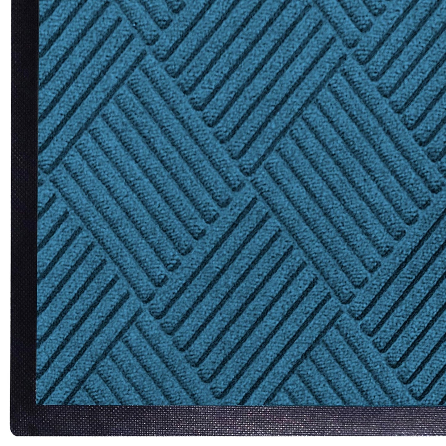WaterHog Diamond | Commercial-Grade Entrance Mat with Rubber Border – Indoor/Outdoor, Quick Drying, Stain Resistant Door Mat (Medium Blue, 3' x 4')